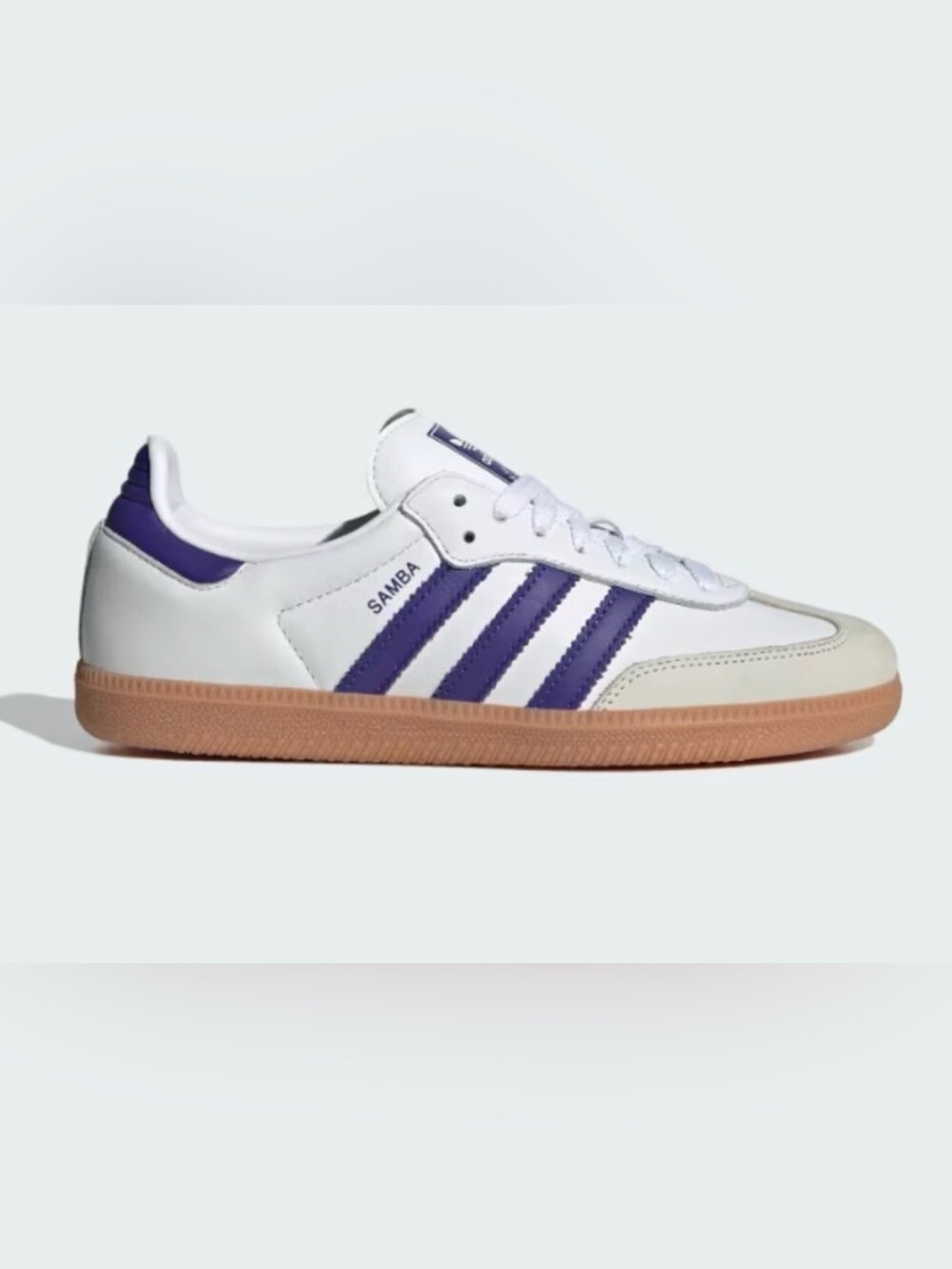 Adidas Samba OG W IF6514 White Energy Ink Purple Gum Leather Sneakers Women 8.5